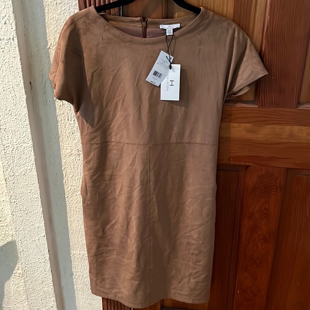 Halston Camel Suede Dress
